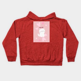 Cute Cat Design Pink Kids Hoodie